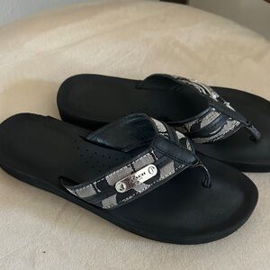 Coach Black and Silver Sandals